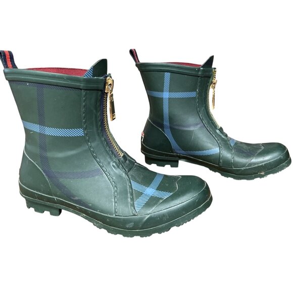 Tommy Hilfiger Shoes - Tommy Hilfiger TWRYANN2 Plaid Rubber Ankle Rain Boots Size 7